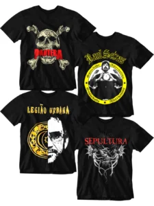 Camiseta Rock Banda Sepultura Raul Seixas Legião Urbana Pantera Punk Heavy Metal