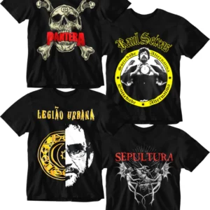 Camiseta Rock Banda Sepultura Raul Seixas Legião Urbana Pantera Punk Heavy Metal