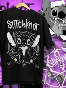 Camiseta Stichknot Lilo Stich Banda Slipknot Rock Heavy Metal All Hope Is Gone