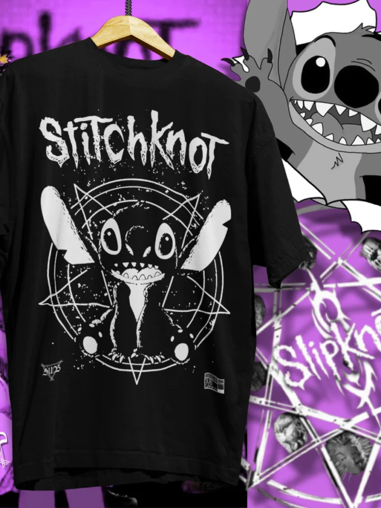 Camiseta Stichknot Lilo Stich Banda Slipknot Rock Heavy Metal All Hope Is Gone